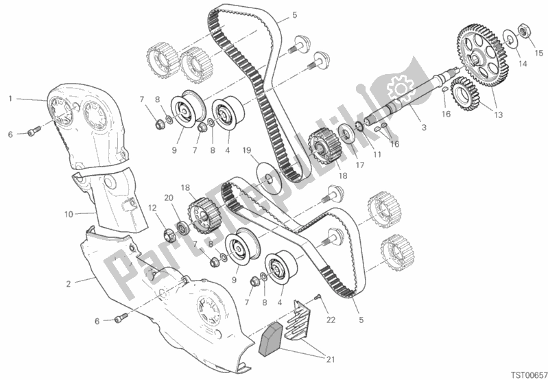 Wszystkie części do System Rozrz? Du Ducati Multistrada 950 S USA 2020